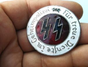WW2 GERMAN NAZI WAFFEN SS MEMBERSHIP PIN RARE VARIATION MARKED